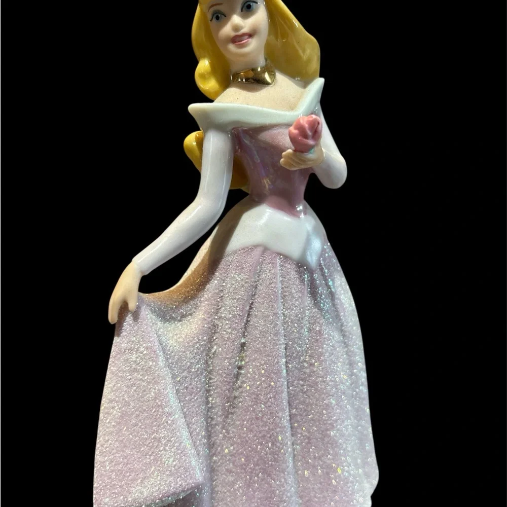 Princess Sleeping Beauty Figurine with Pink Sparkly Dress. Disney brand.